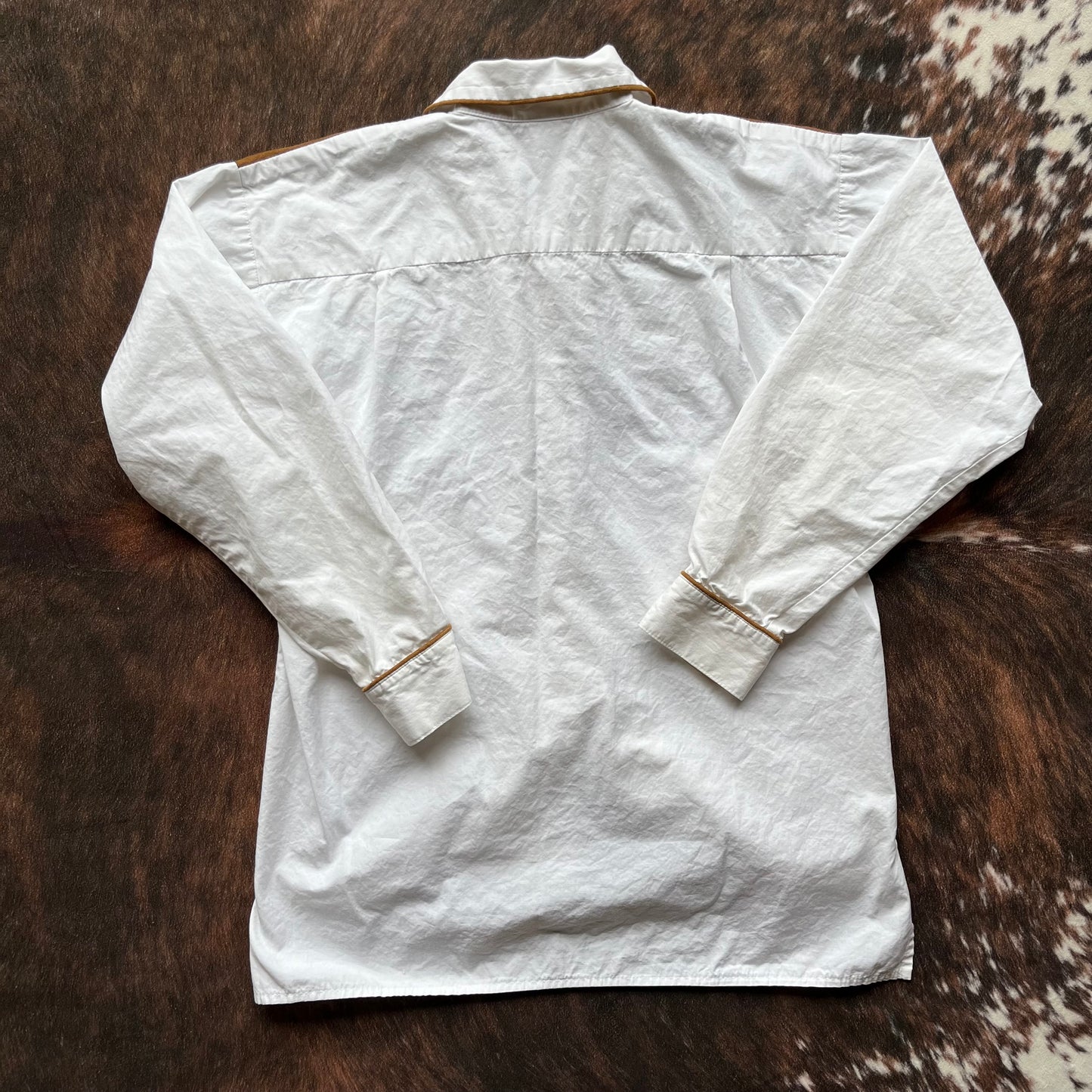Suede Yoke Western Blouse