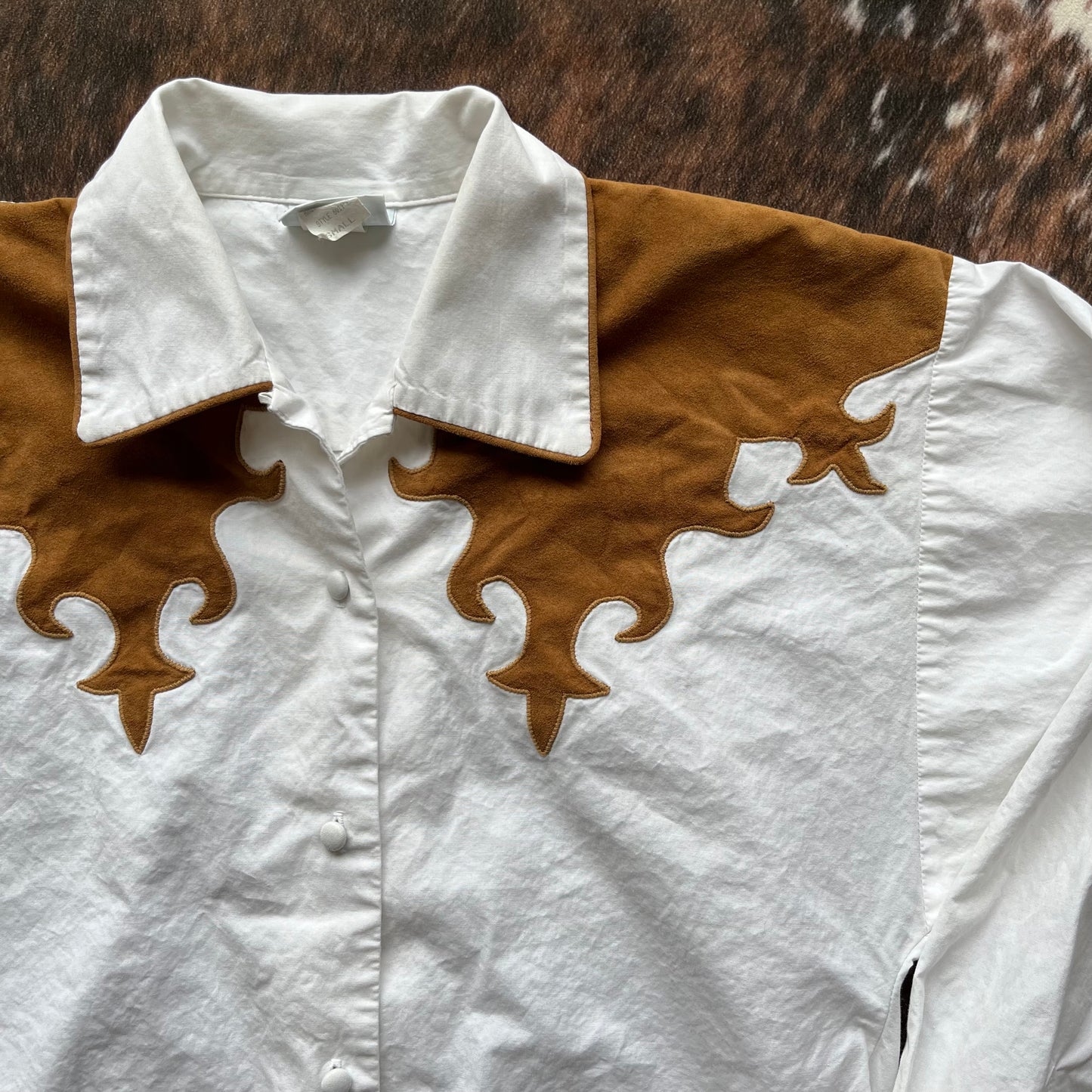 Suede Yoke Western Blouse