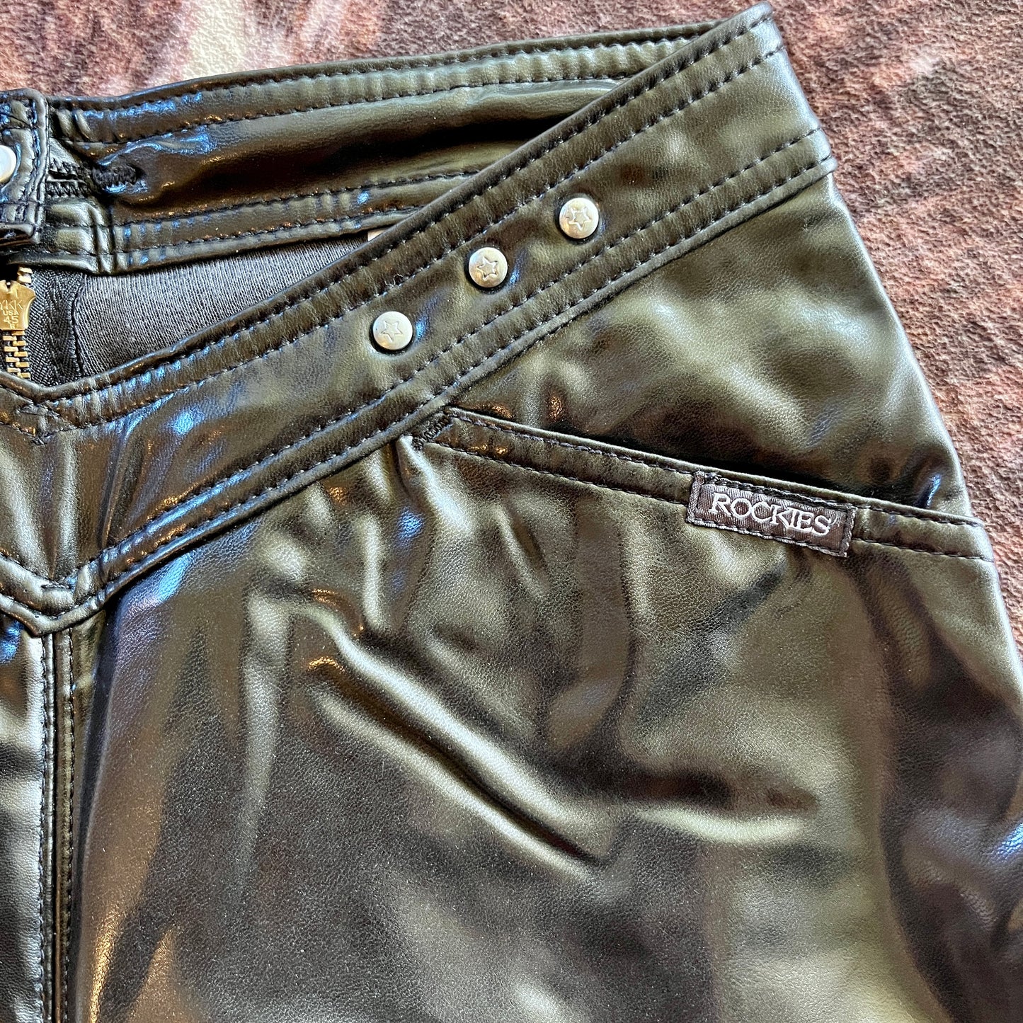 V Cut Faux Leather Rockies