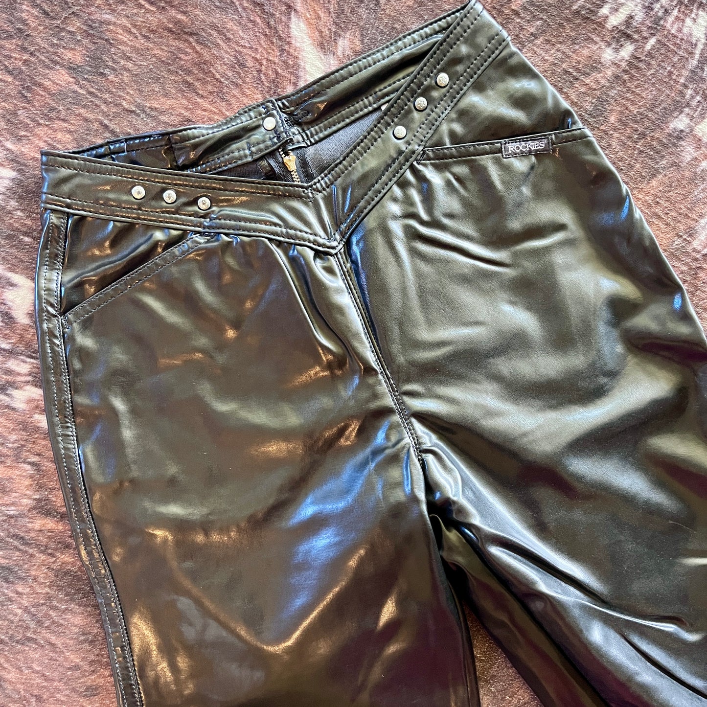 V Cut Faux Leather Rockies